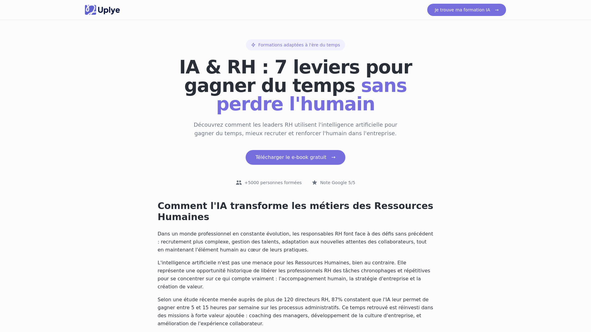 Landing IA & RH · ebook et acquisition